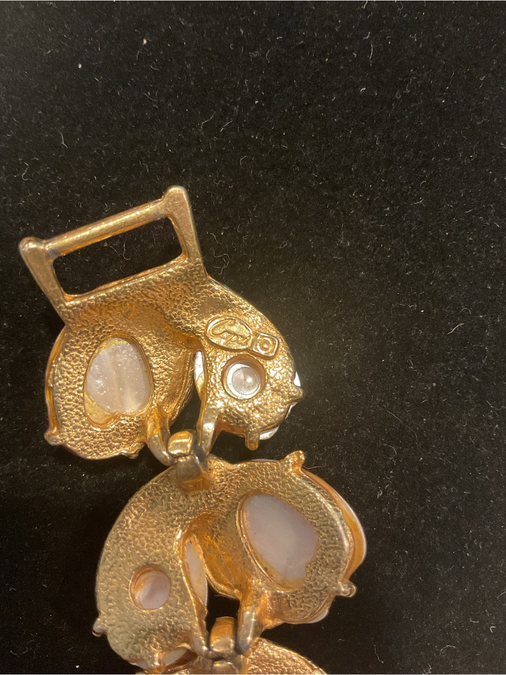Vintage CAPRI Gold-Plated Pink Shell Link Bracelet - Picture 3 of 5